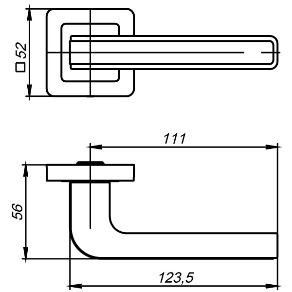 Ручка раздельная K.QR52.NOVA (NOVA QR) GR/CP-23 графит/хром