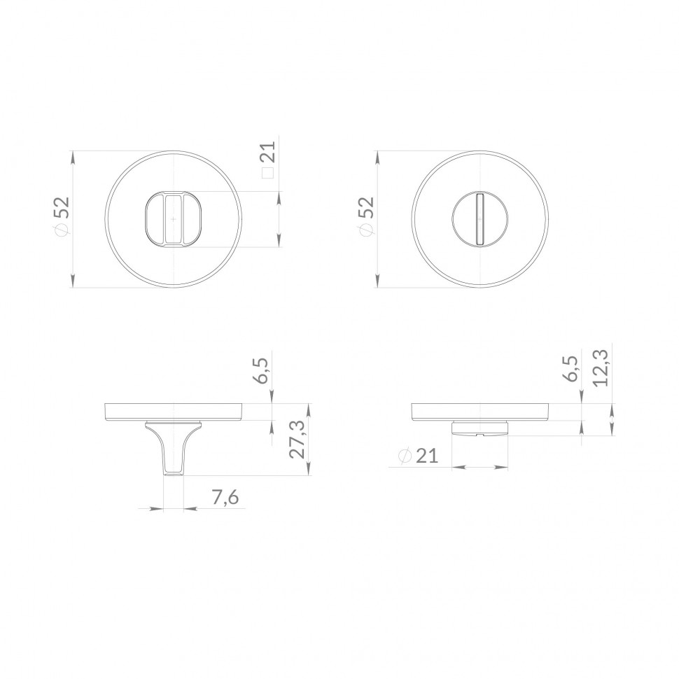 Ручка поворотная BK6.R.EST.R52 BL-24 черный