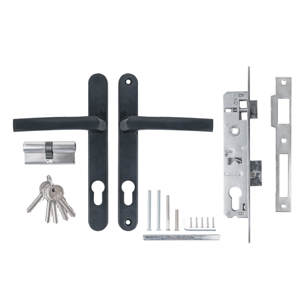Корпус Ajax (Аякс) цилиндровый в комплекте с ручкой KIT GATE-2085/24 RAL 7016 антрацит 