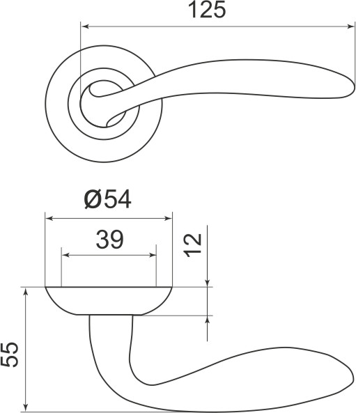 Ручка раздельная R.LD54.Virgo (Virgo LD57) AB/GP-7 бронза/золото