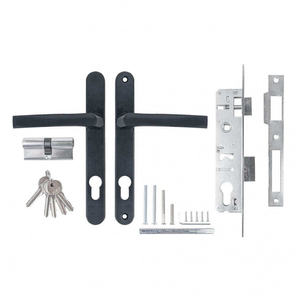 Корпус Ajax (Аякс) цилиндровый в комплекте с ручкой KIT GATE-2585/24 RAL 7016 антрацит 