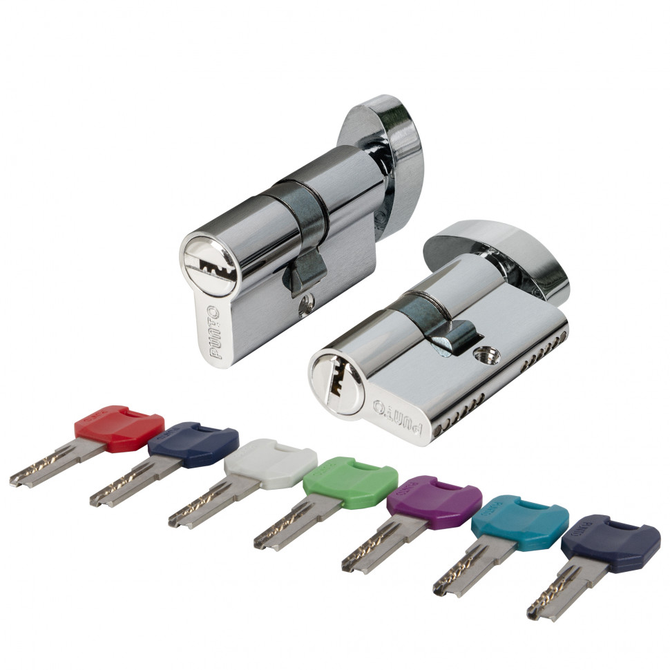 Цилиндровый механизм MaxPro7002Knob52mm(21+10+21) SSC сатин.хром 7key с вертушкой