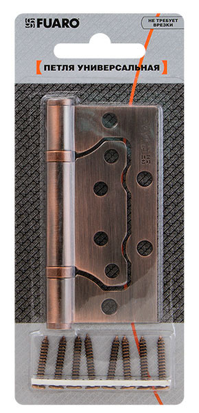 Петля универсальная без врезки IN4500W-BL AB (500-2BB/BL 100x2,5) бронза БЛИСТЕР