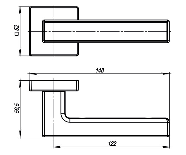 Ручка раздельная K.USQ52.SCREEN (SCREEN USQ8) SN/CP-3 матовый никель/хром