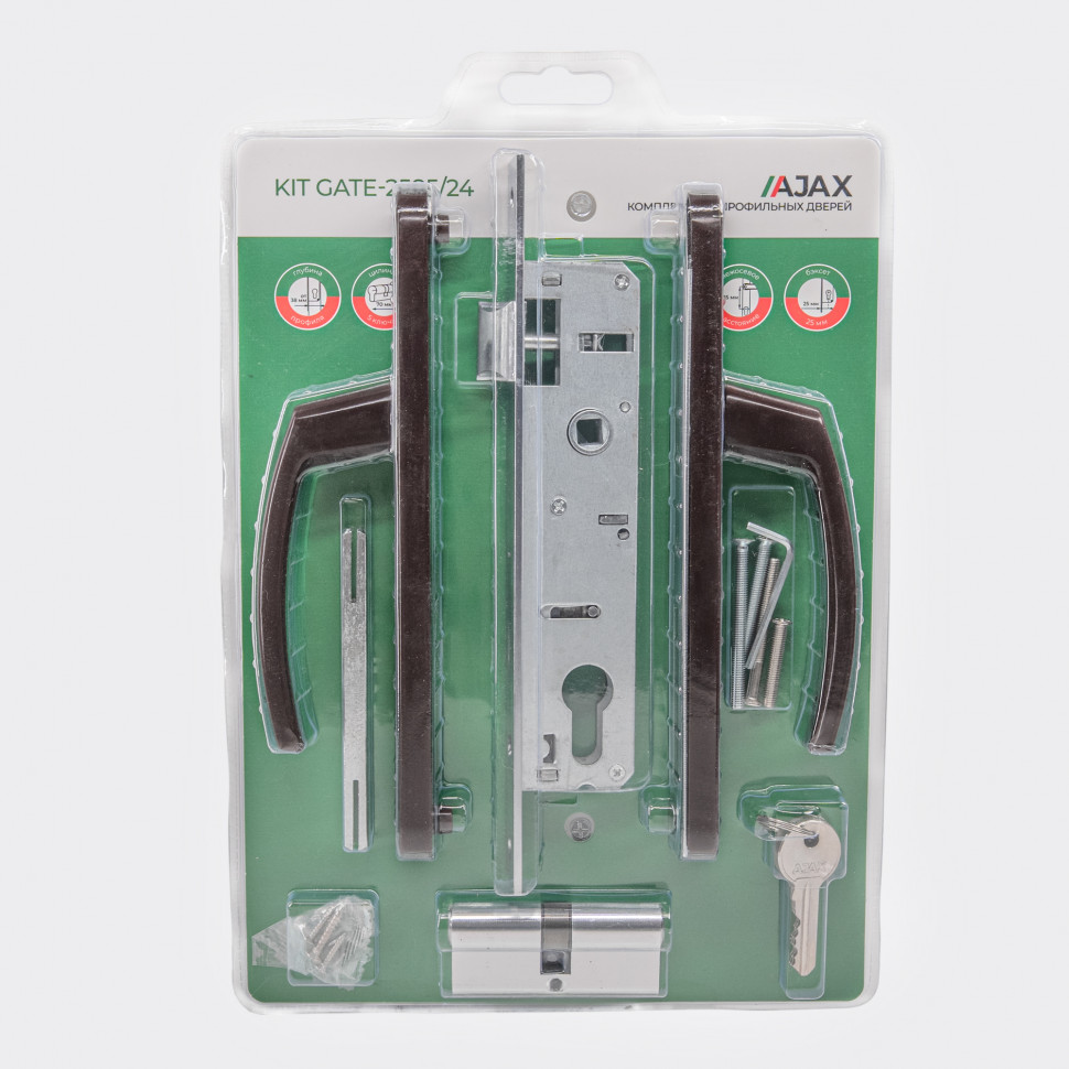 Корпус Ajax (Аякс) цилиндровый в комплекте с ручкой KIT GATE-2585/24 BR коричневый