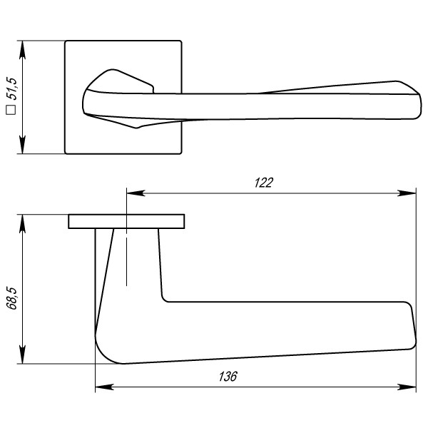 Ручка раздельная K.USS52.TORSO (TORSO USS) AB-7 бронза