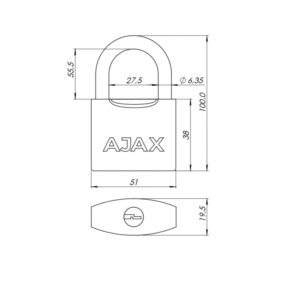 Замок навесной PD-0550L 3 key