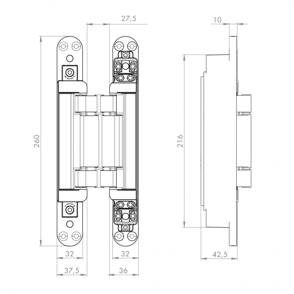 Петля скрытой установки U3D2200.VPG BL черный TECH