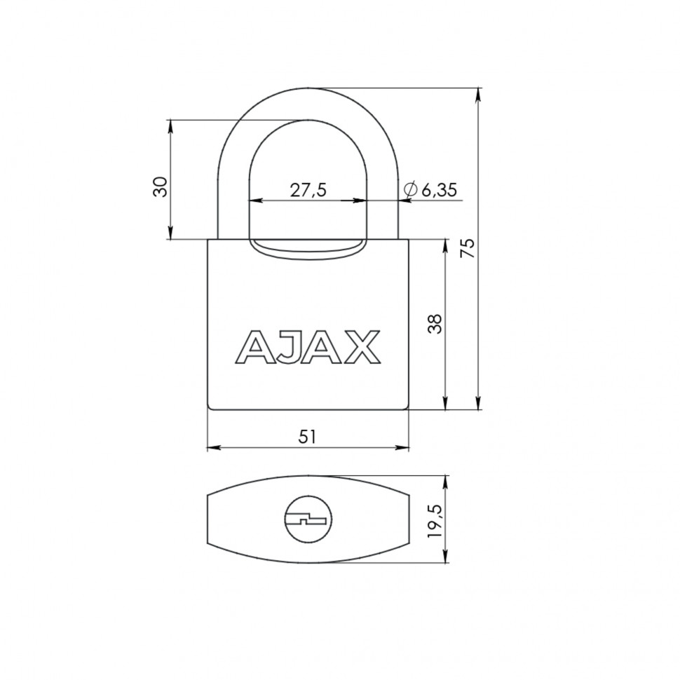 Замок навесной PD-0550 3 key