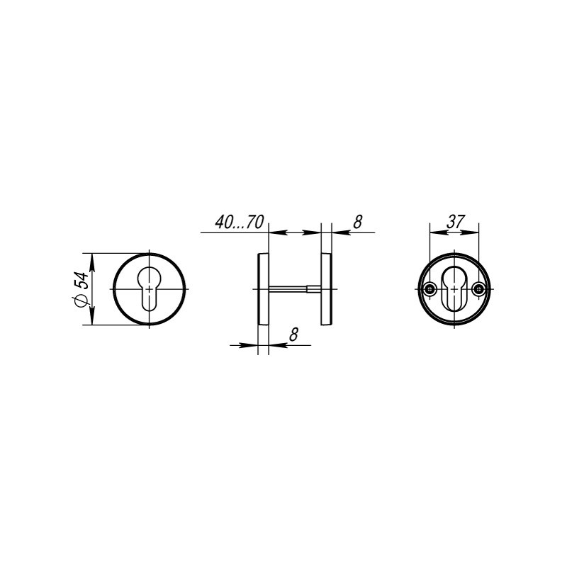 Накладка под цилиндр ET.R.DSS304-02 (DSS-02-ET) INOX 304