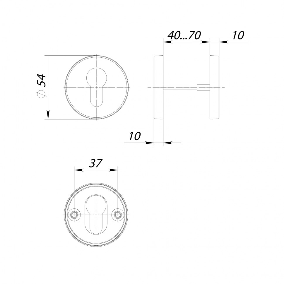 Накладка под цилиндр ET.R.DSS304-02 (DSS-02-ET) INOX 304