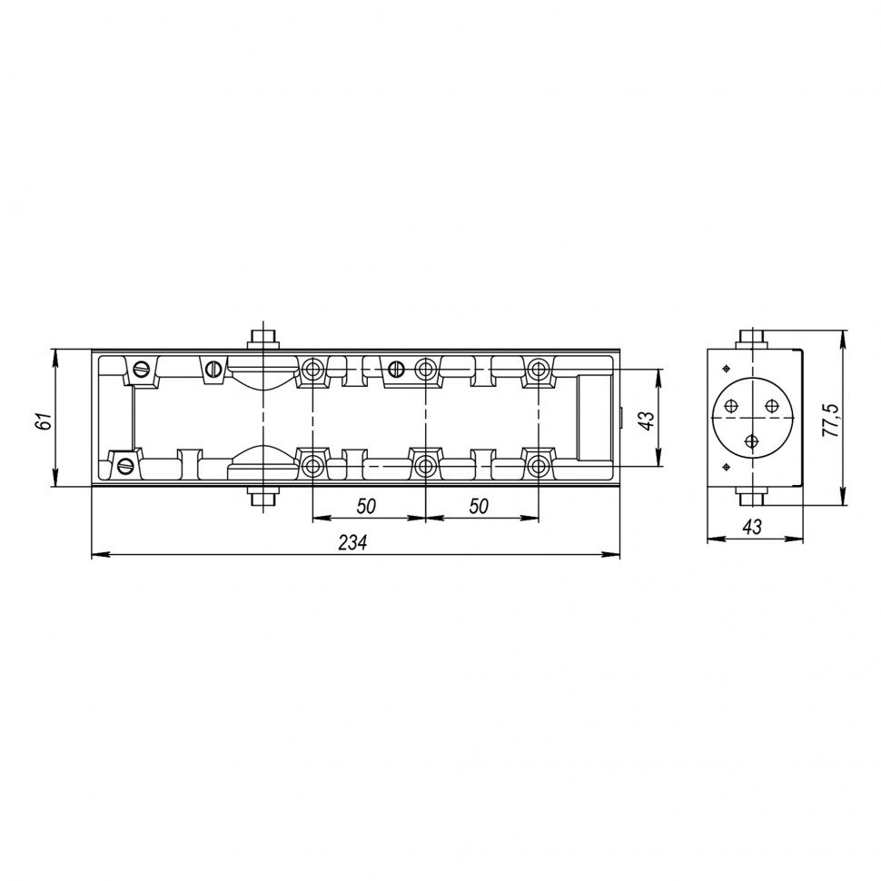Корпус доводчика DCS.UN.BC/DA (25-100/140) BL (черный)
