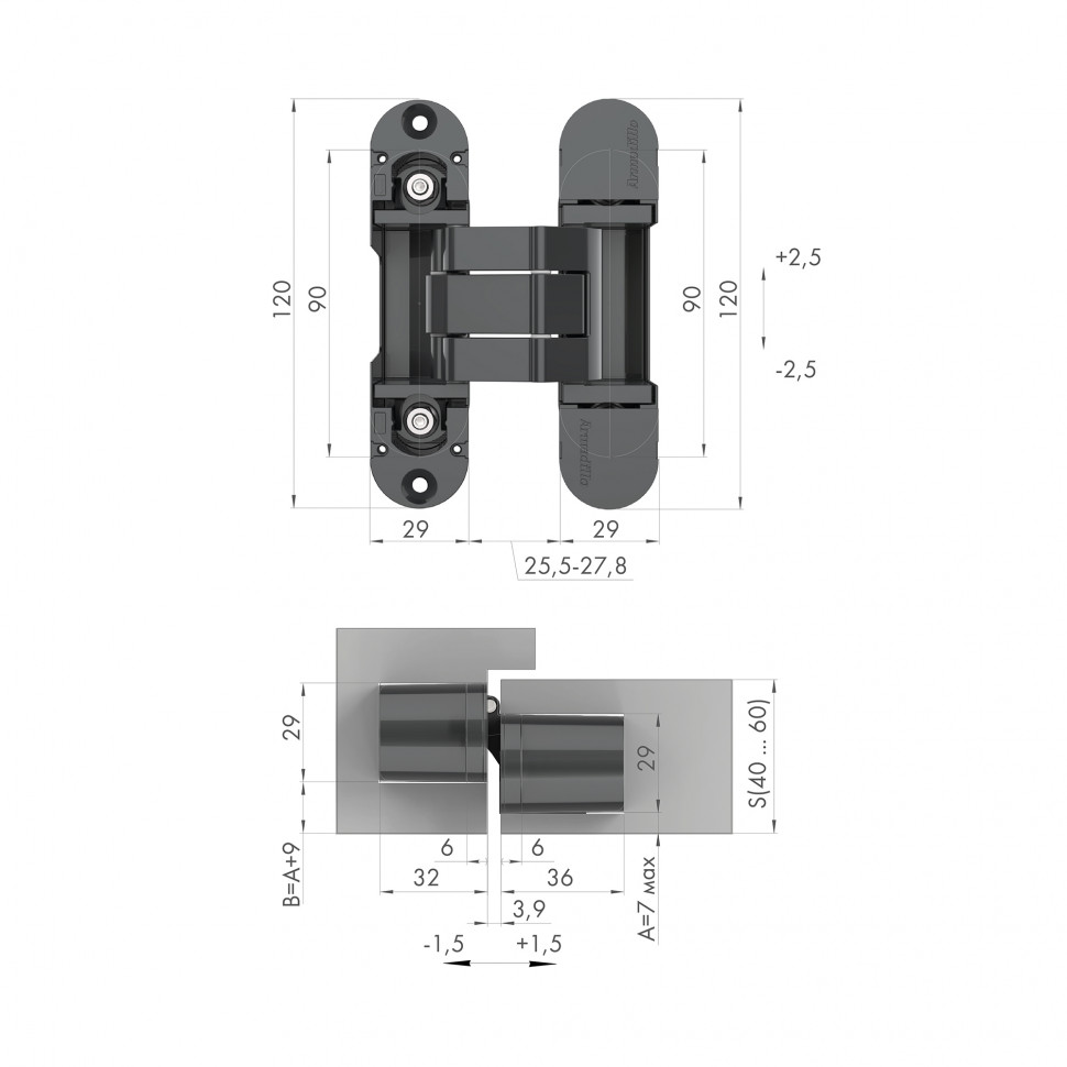 Петля скрытой установки U3D8000.VPG WH белый TECH
