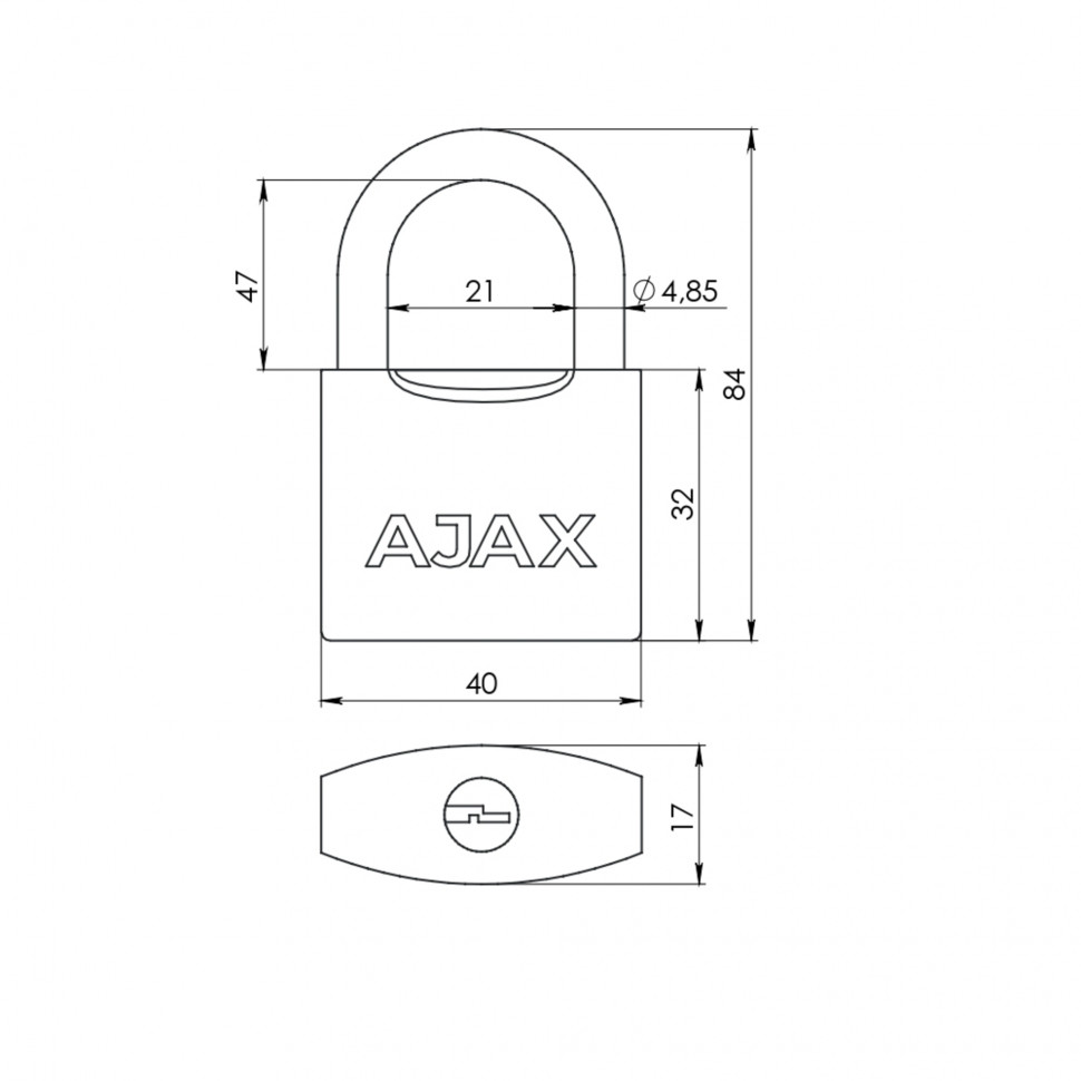 Замок навесной PD-0538L 3 key