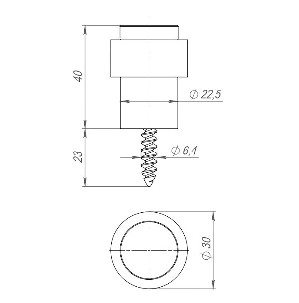 Упор дверной напольный STOPPER/14 (DS-14 ) BL-24 черный