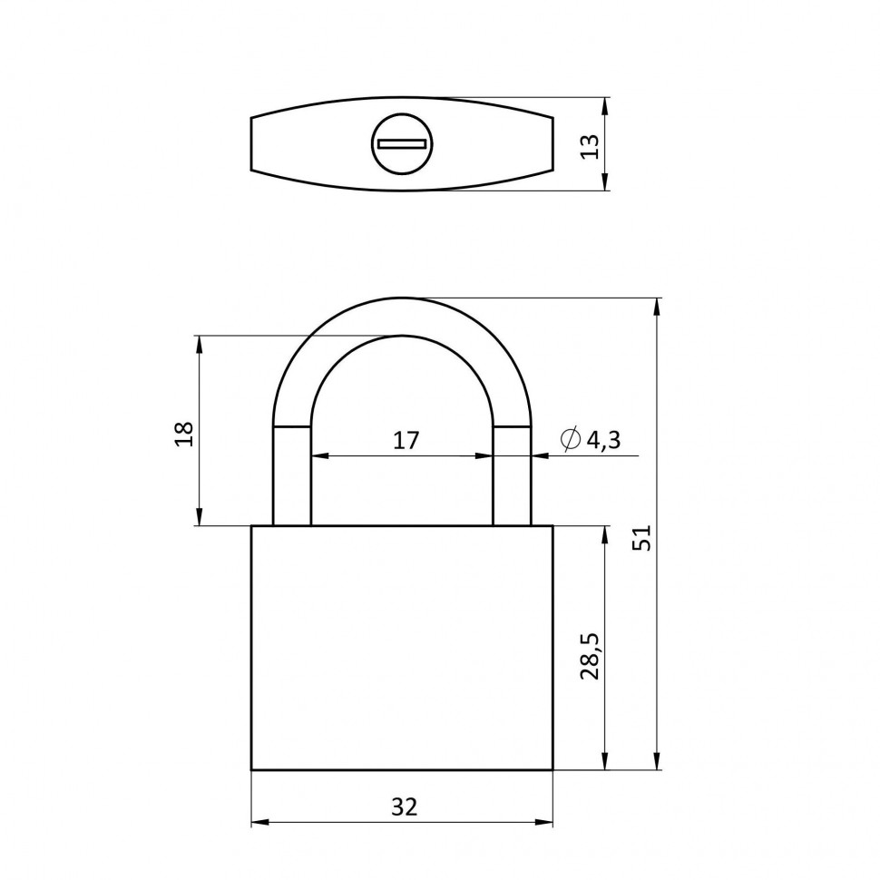 Замок навесной PD-0232 3 key