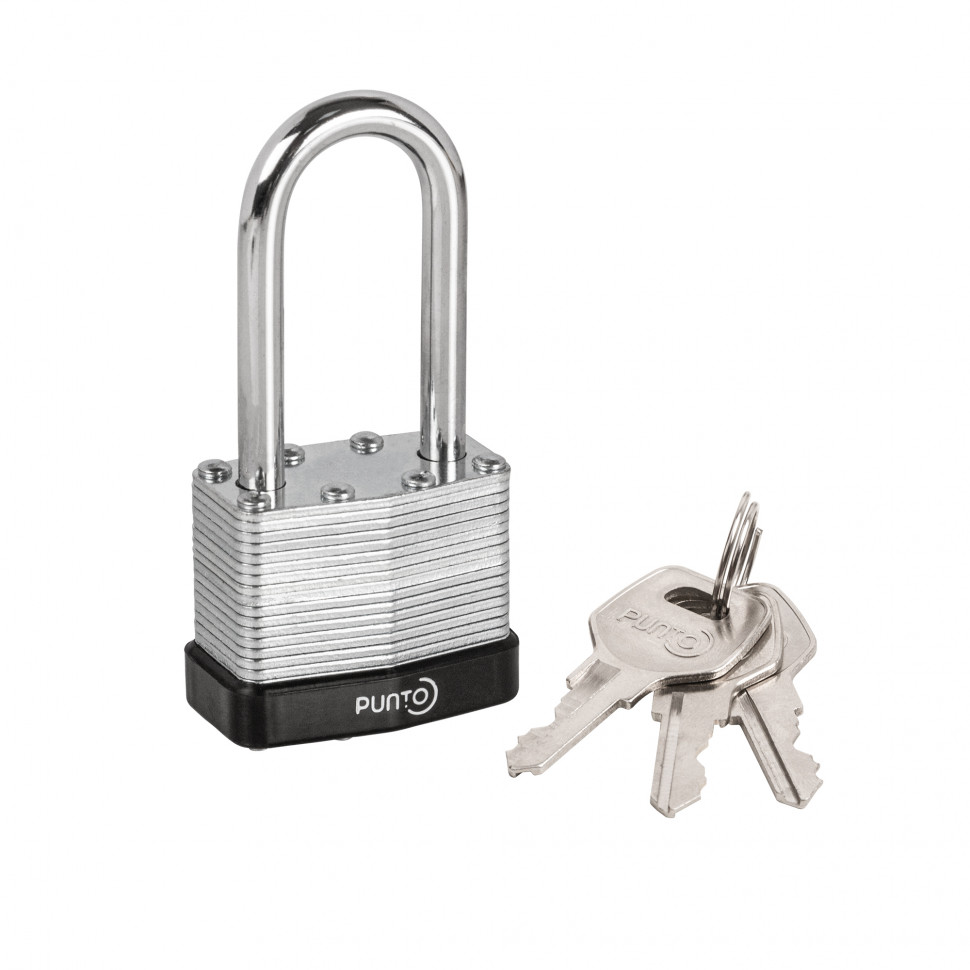 Замок навесной PK-6540L 3 key англ. длинная дужка