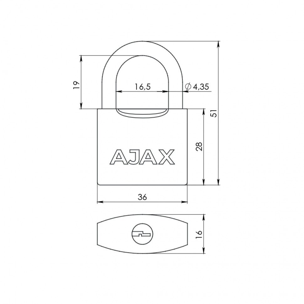 Замок навесной PD-0532 3 key