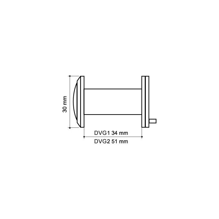 Глазок дверной противопожарный, оптика стекло DV-PRO 1/60-35/BR/HD (DVG1/HD) CP хром