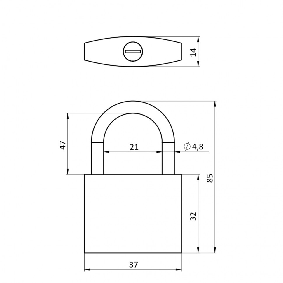 Замок навесной PD-0238L 3 key