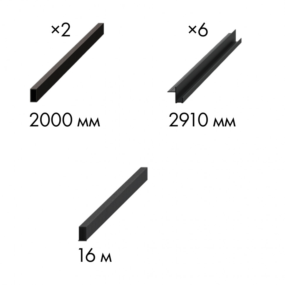 Комплект для обрамления пенала для двухстворчатой двери SLD.Comfort-PENAL frame 1800/2900 BL