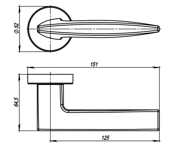 Ручка раздельная R.URB52.SQUID (SQUID URB9) ОВ-13 античная бронза