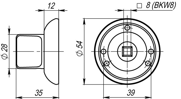 Ручка поворотная BKW8.R.LD54 (BKW8) SG/GP-4 матовое золото/золото