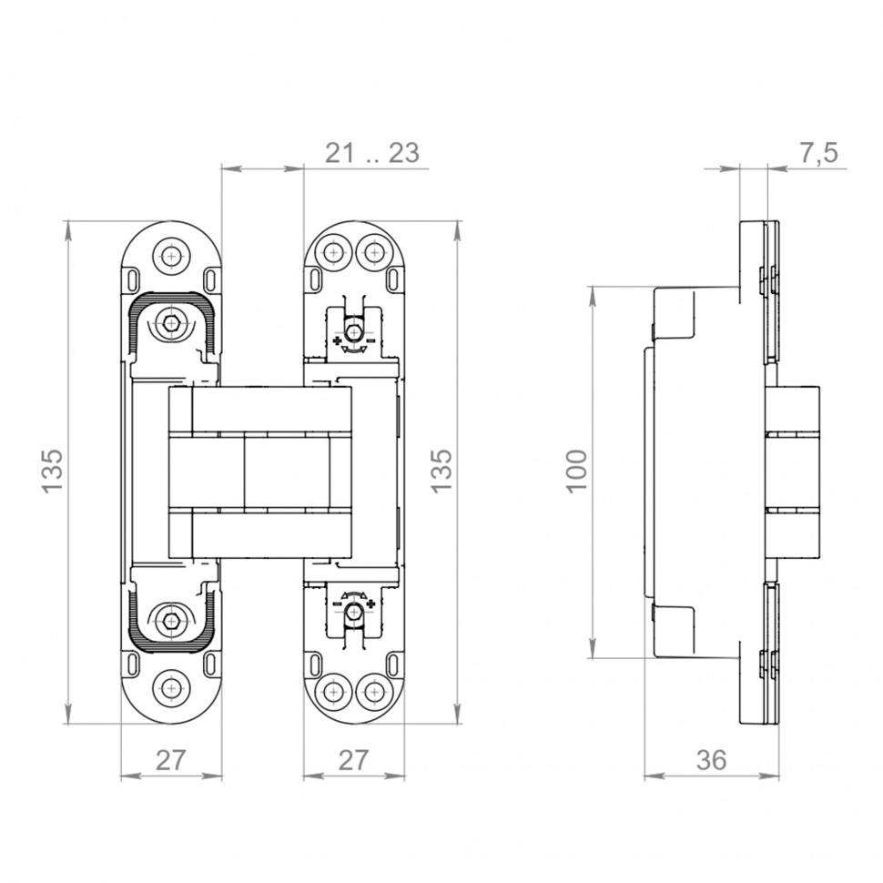 Петля скрытой установки U3D7803.VPG WH белый TECH