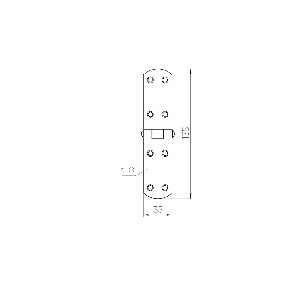 Петля французская LM/IN140x35x2FR YZN желтый цинк