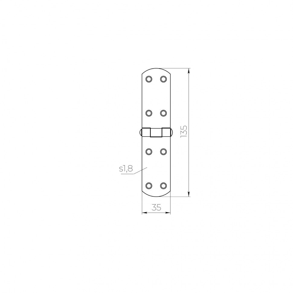 Петля французская LM/IN140x35x2FR YZN желтый цинк