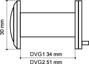Глазок дверной противопожарный, оптика стекло DV-PRO 1/60-35/BR/HD (DVG1/HD) SN мат. никель