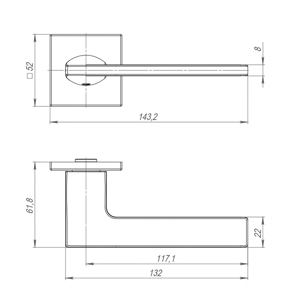 Ручка раздельная K.ARC.Q52.MAIN BL-24 черный