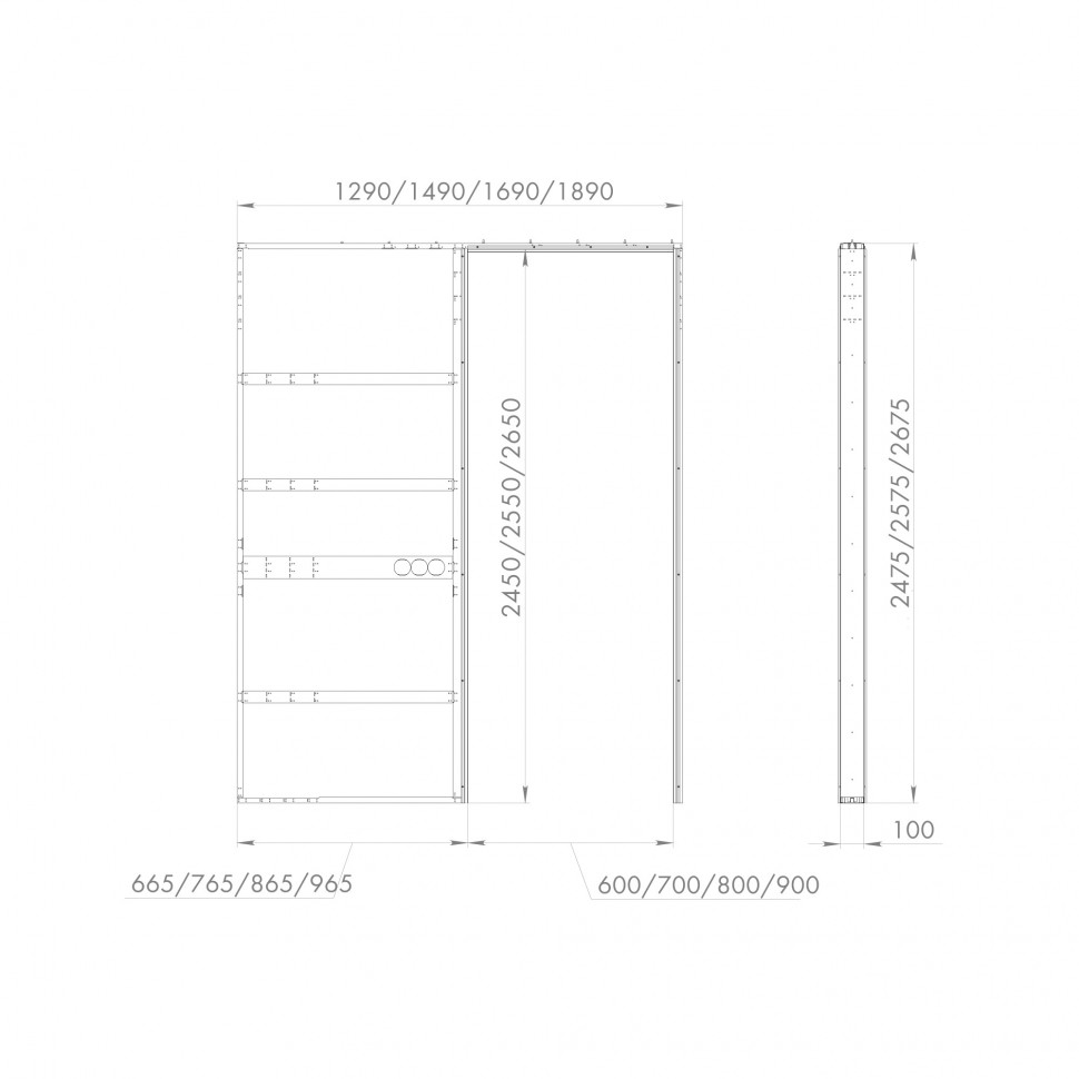 Пенал для скрытой раздвижной системы SLD.Comfort-PENAL caseta  900/2600