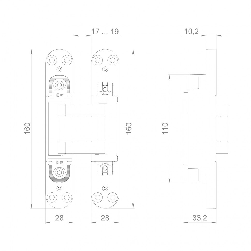 Петля скрытой установки U3D3400.TG BL черный TECH