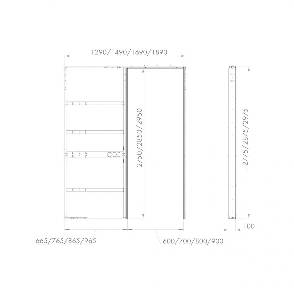 Пенал для скрытой раздвижной системы SLD.Comfort-PENAL caseta  900/2900