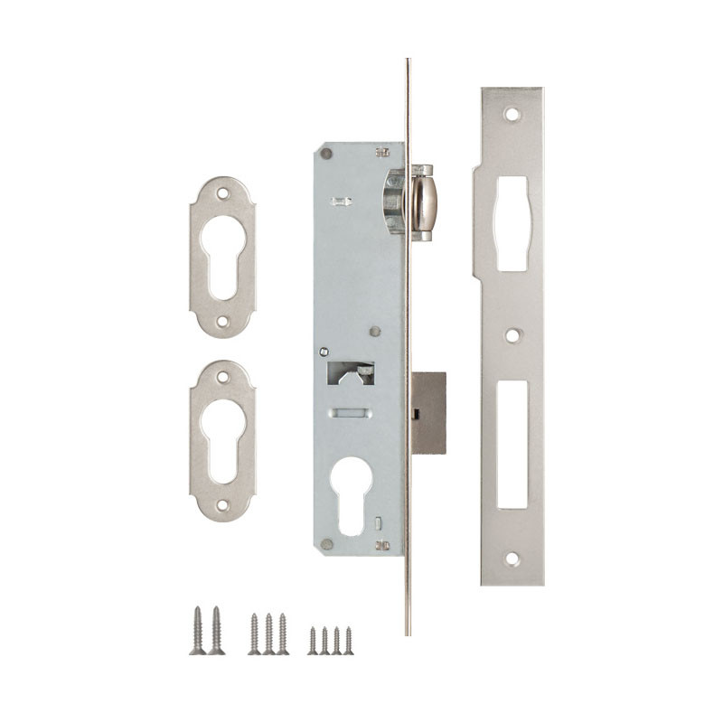 Корпус узкопрофильного замка с роликовой защёлкой 155 (30 mm) w/b (никель)