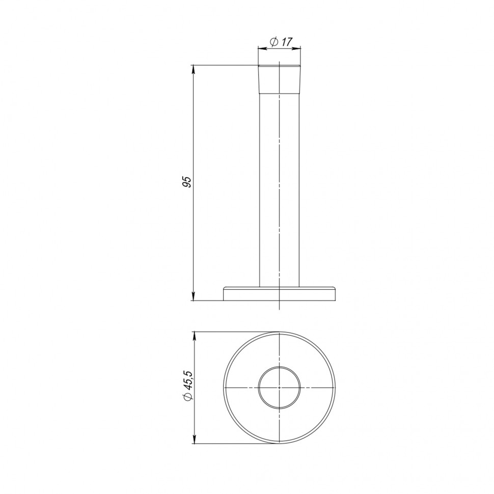 Упор дверной настенный STOPPER/M.15 INOX (нерж. сталь)