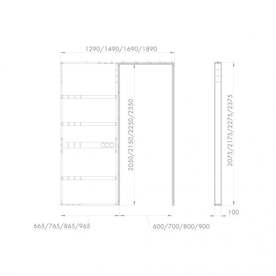 Пенал для скрытой раздвижной системы SLD.Comfort-PENAL caseta 900/2300 