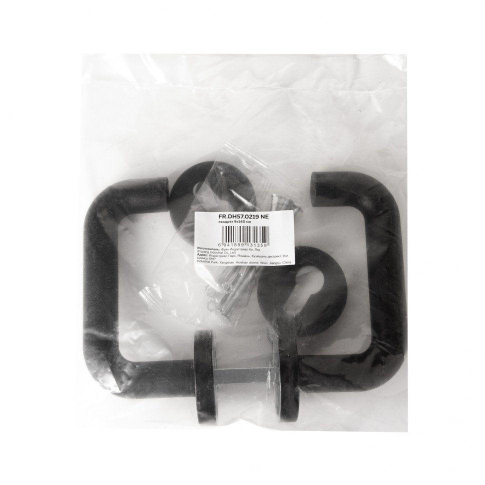 Комплект дверных ручек с накладками под цилиндр FR.DH57.0219 NE (DH-0219 NE) 9x140 мм, BL-24 черный