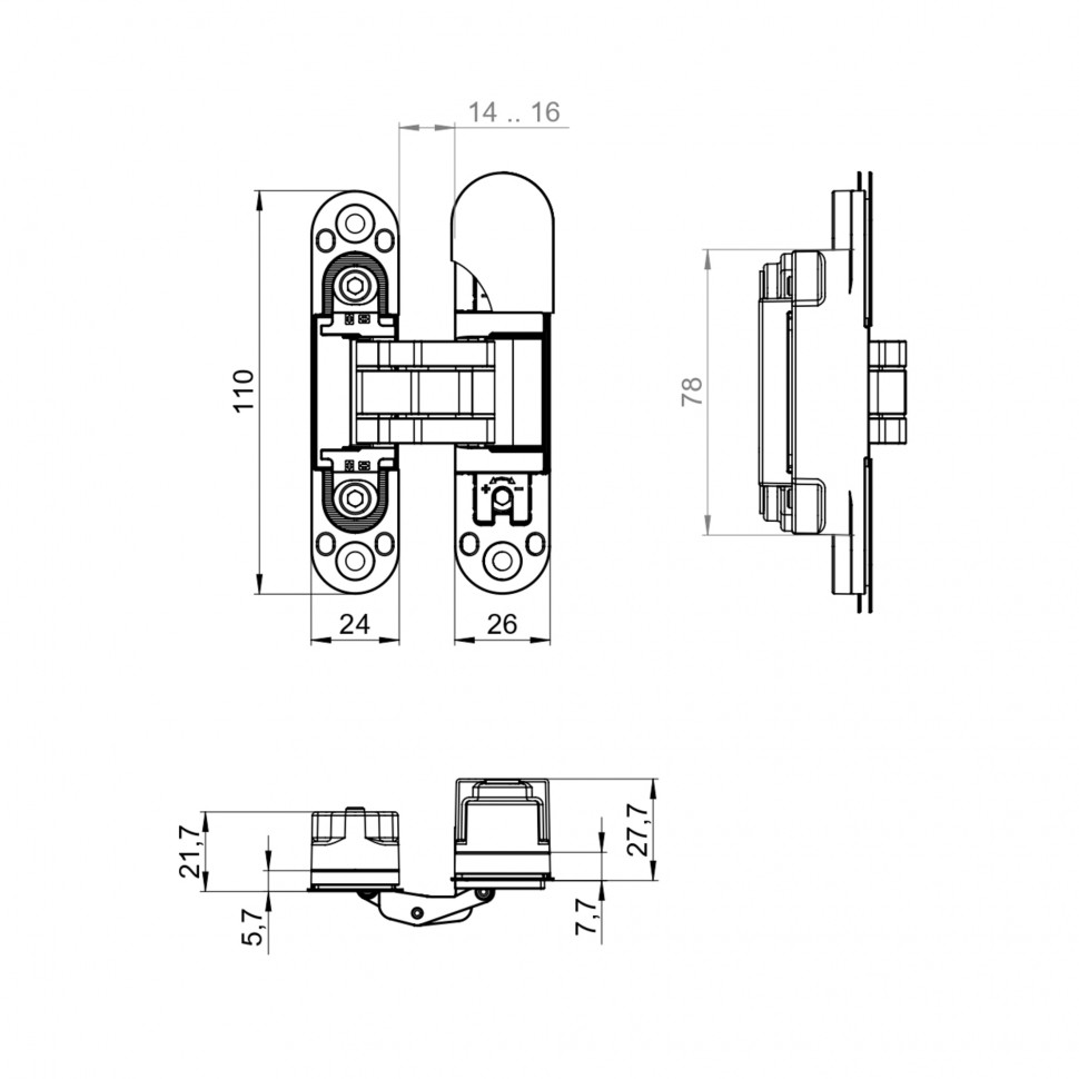Петля скрытой установки U3D1901.VPG BL черный TECH