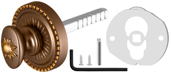 Ручка поворотная BKW8.R.CL55 (BKW8/CL) BB-17 коричневая бронза