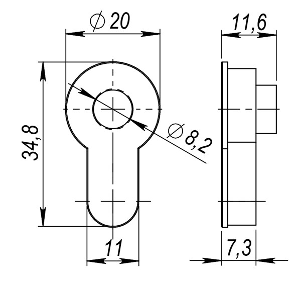 Вставка под шток ET.TANG.UNI (CYLINDER) BL-26 черный