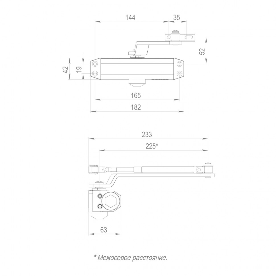 Доводчик дверной DC20-4 (DC-204) AL до 85 кг (алюминий)