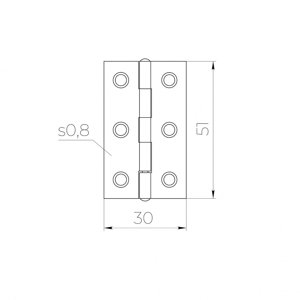 Петля карточная универсальная LM/IN30x50x1U YZN желтый цинк (2 шт)