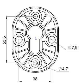 Накладка на цилиндр ESC.C/CRE/OV.12 (ESC-12C) CP хром (2шт. в уп.,отгр. по 1 шт.)