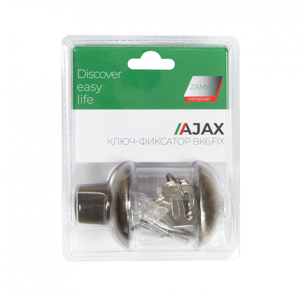 Ручка поворотная с фиксацией ключом BK6.FIX.JR AB-7 бронза