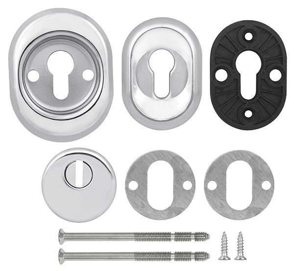 Броненакладка DEF.CRE/OV-set.9726 (DEF 9726) M6x90 врезная с чашкой CP-8 хром