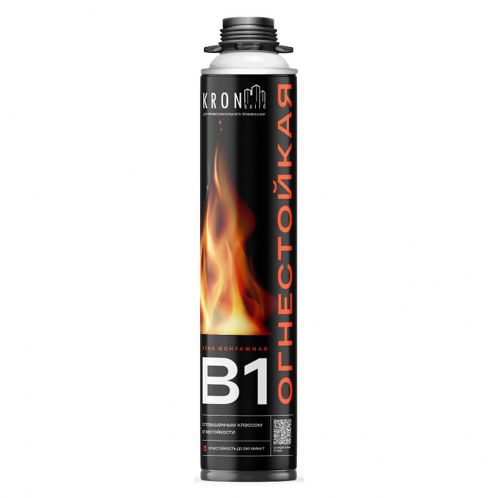 Пена монтажная профессиональная огнестойкая KRONbuild B1, 65 