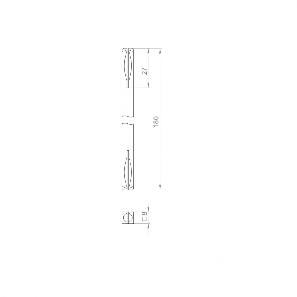 Квадрат для ручек Spindle 8х180 мм