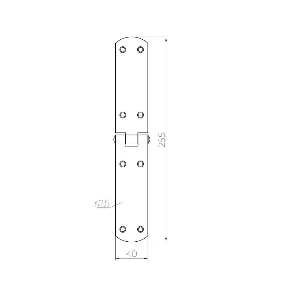 Петля французская LM/IN250x40x2FR YZN желтый цинк